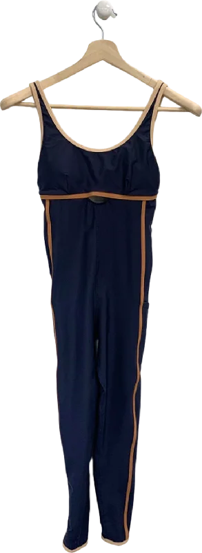 The Upside Navy/Brown Striped Jumpsuit UK S