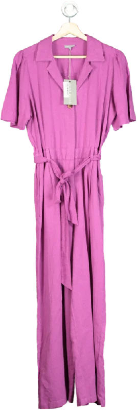 Oliver Bonas Purple Linen/viscose Blend Jumpsuit UK 12