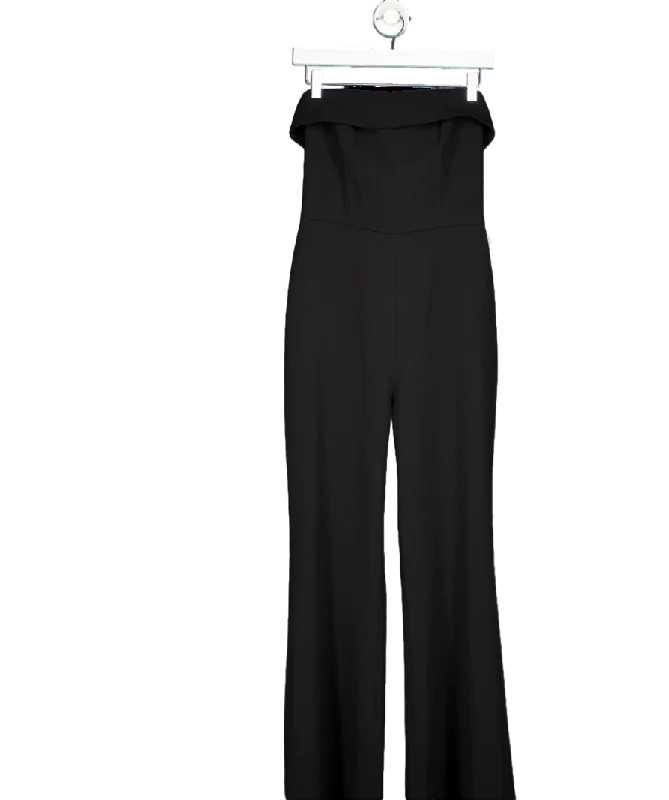 Nadine Merabi Black Sabrina Bandeau Jumpsuit UK 10