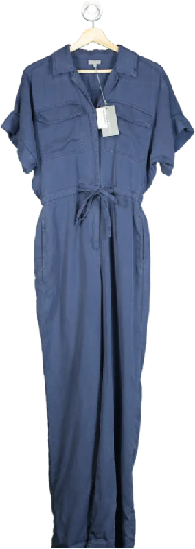 Oliver Bonas Blue Lyocell Utility Jumpsuit UK 10