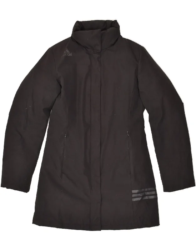 ADIDAS Womens Padded Coat UK 8 Small Black Polyester