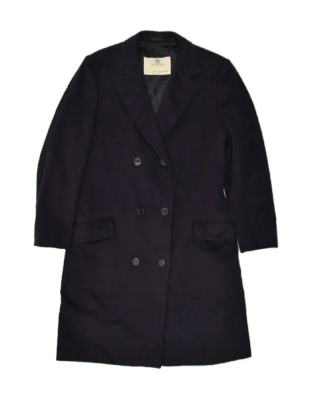 AQUASCUTUM Womens Double Breasted Coat IT 42 Medium Navy Blue