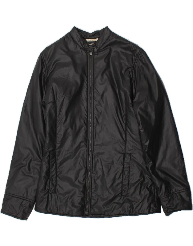 FENDISSIME Womens Bomber Jacket IT 46 Large Black Polyamide