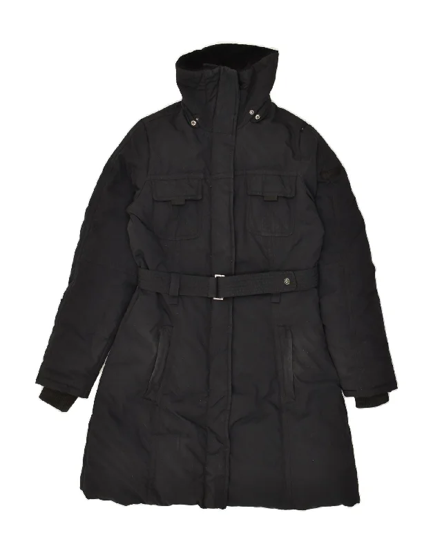 GAS Womens Padded Coat EU 42 Large Black Polyamide