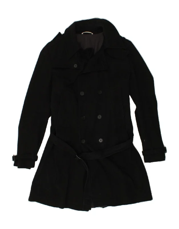 JOOP Womens Double Breasted Coat IT 54 3XL Black Cotton