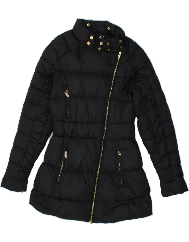 JUST CAVALLI Womens Padded Coat IT 38 XS Black Polyamide