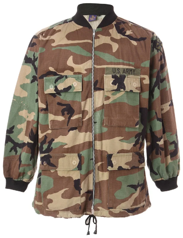 Reworked Workwear Jackson Camo Bomber Jacket - L