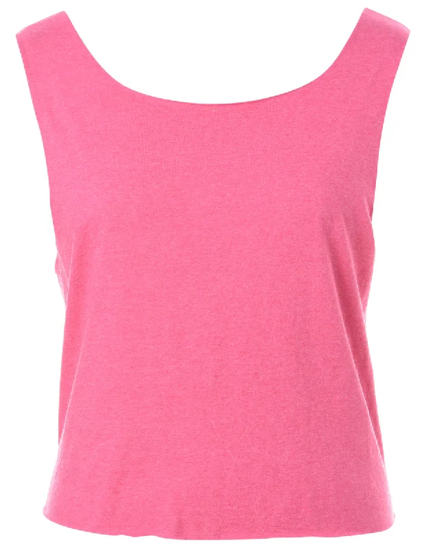 Reworked Pink Tie Back T-shirt - M