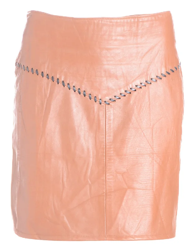 Reworked Roxy Mini Leather Skirt