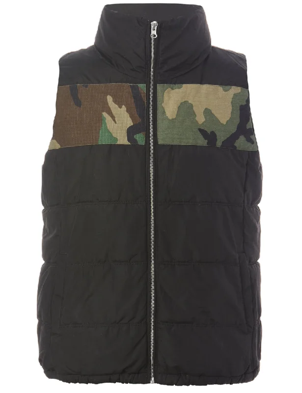 Reworked Zayne Camo Panel Puffer Gillet - S