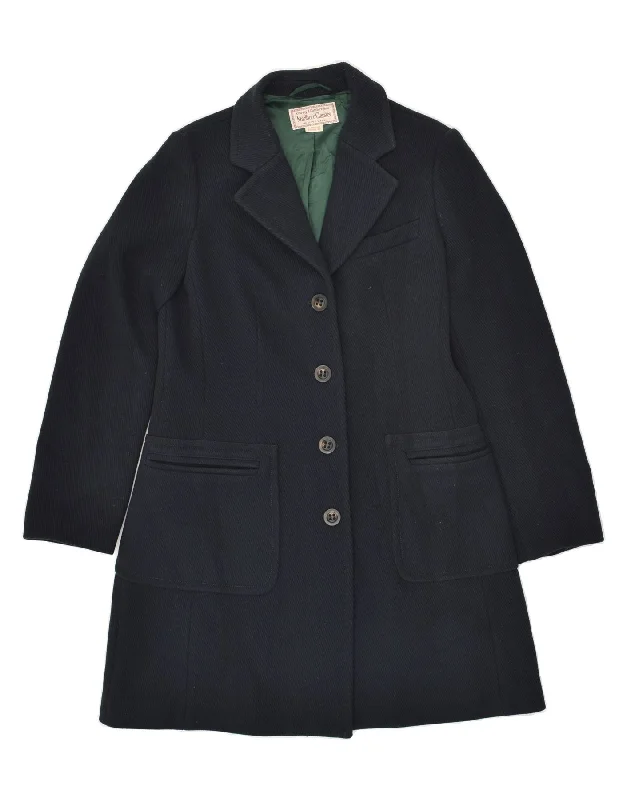 MARLBORO CLASSICS Womens Chesterfield Coat EU 46 XL Navy Blue Viscose