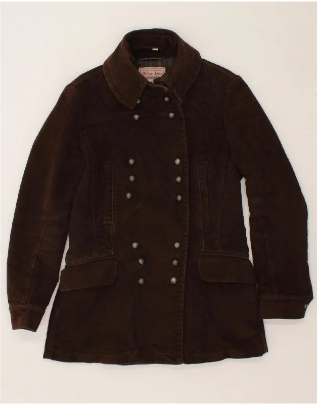 MARLBORO CLASSICS Womens Pea Coat EU 44 XL Brown Cotton