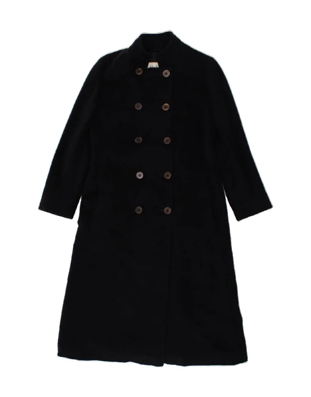 MAX MARA Womens Double Breasted Coat UK 12 Medium Navy Blue