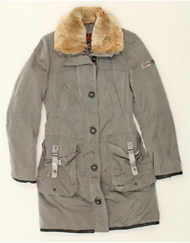 PEUTEREY Womens Padded Coat IT 40 Small Grey