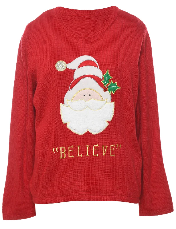 Santa Claus Christmas Jumper - L