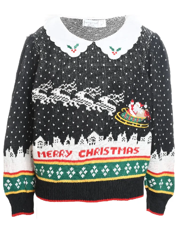 Santa Claus & Reindeer Christmas Jumper - L