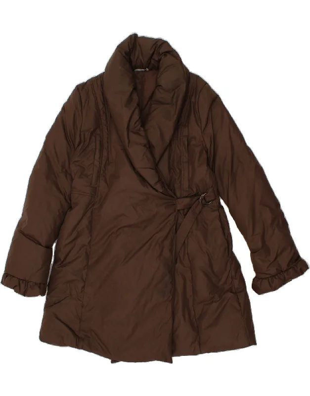 STEFANEL Womens Padded Coat UK 18 XL Brown Polyamide