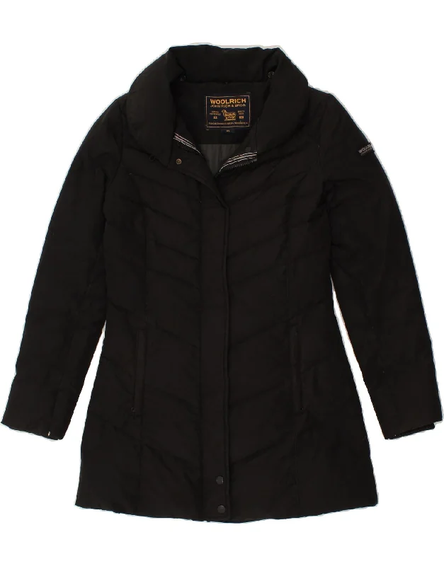 WOOLRICH Womens Padded Coat UK 6 XS Black Cotton