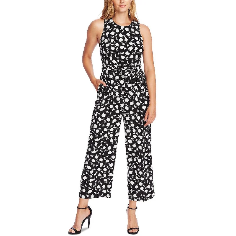 Vince Camuto Women's Floral Shadows Wide-Leg Jumpsuit Black Size 12