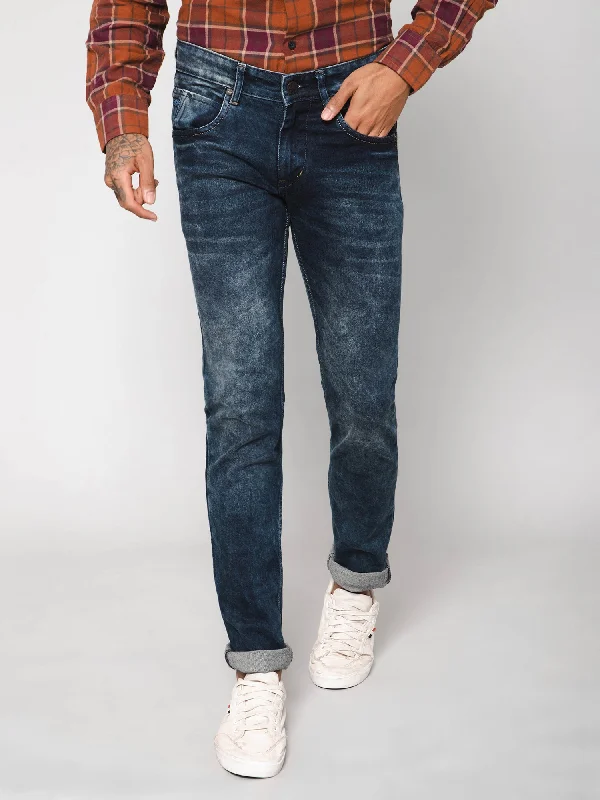 Men's Ultra Narrow fit Medium Fade Carbon Blue  Jeans