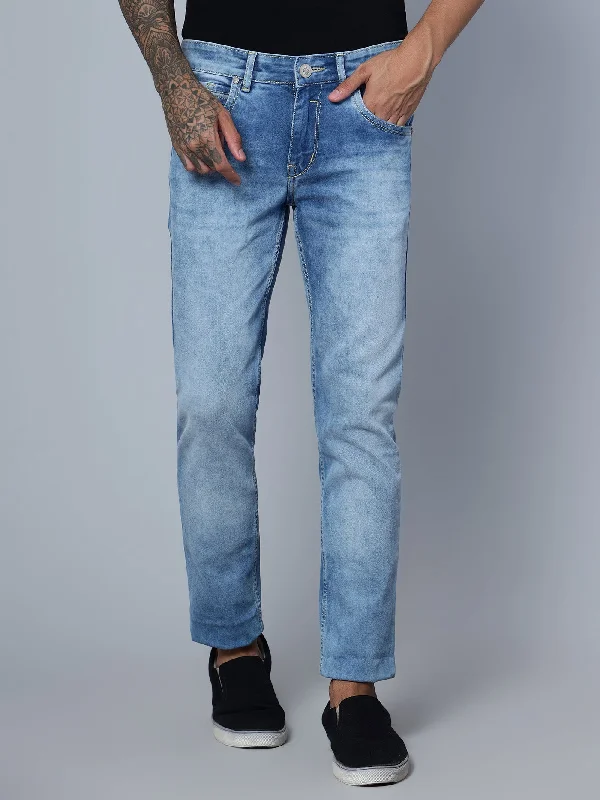 Men's Ultra Narrow fit Heavy Fade Navy Blue  Jeans