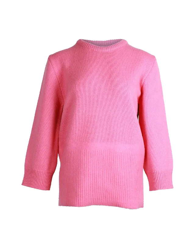 Marni Ribbed Knit Sweater in Pink Wool