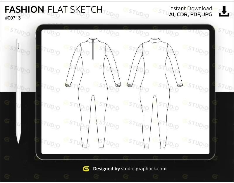 WOMENS JUMPSUIT FLAT SKETCH