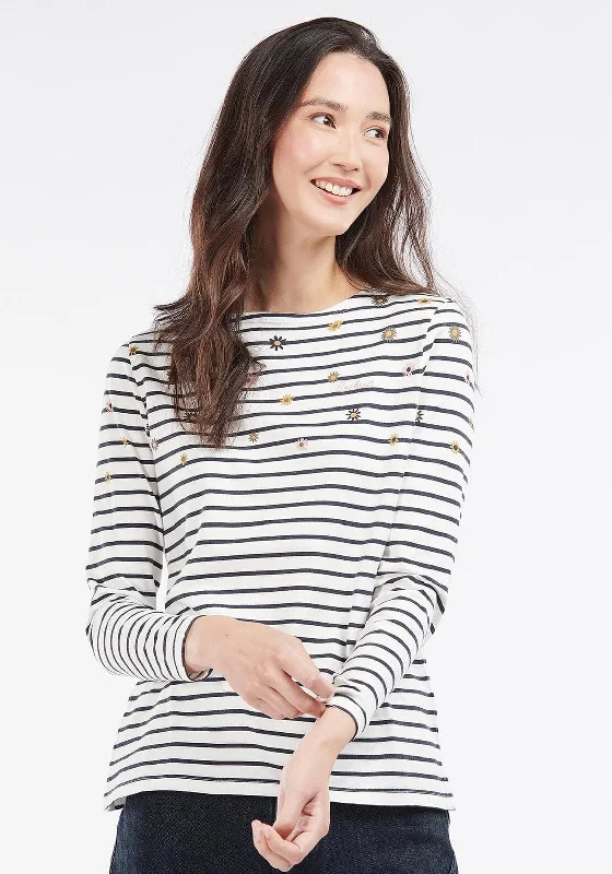 Barbour Womens Bradley Daisy Stripe T-Shirt, White Multi