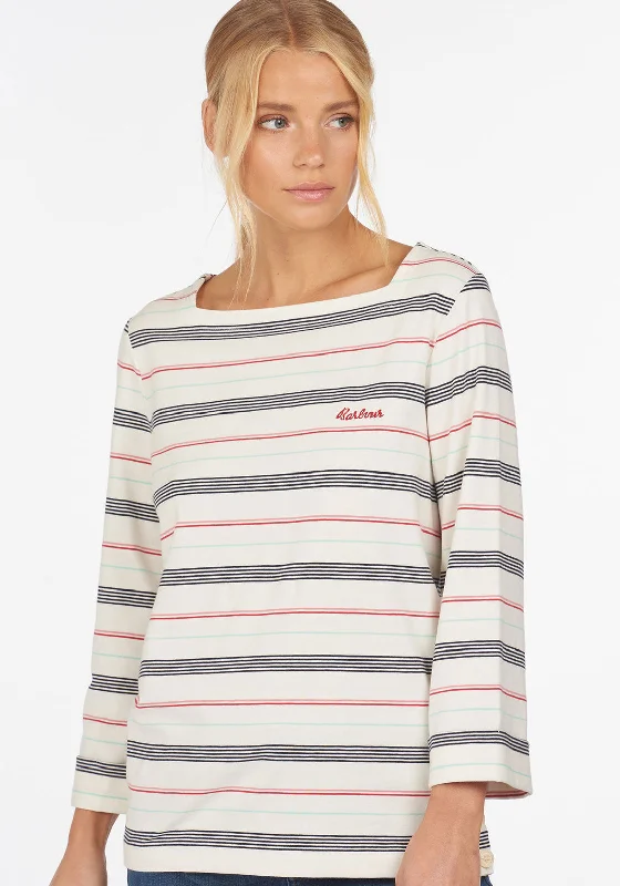 Barbour Womens Merseyside Striped T-Shirt, White