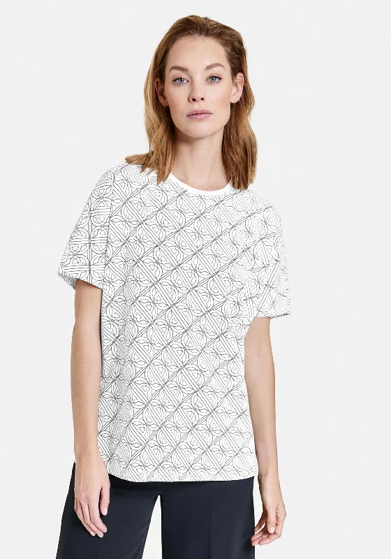 Gerry Weber Geometric Print T-Shirt, White Multi