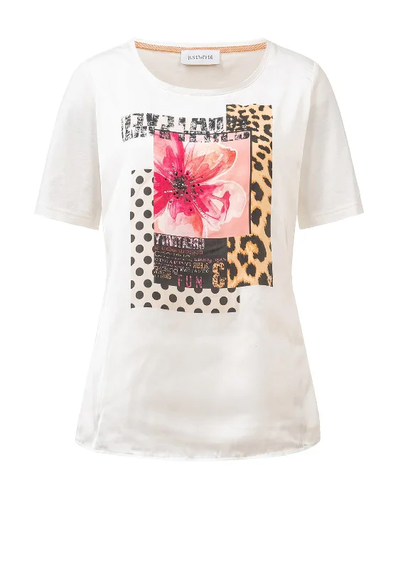 Just White Box Print T-Shirt, White Multi