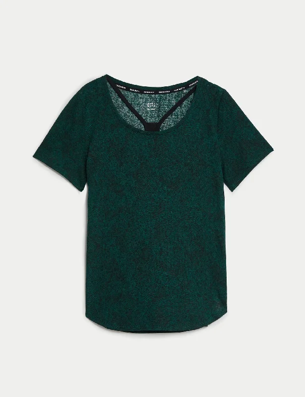 Printed Scoop Neck 2-in-1 T-Shirt