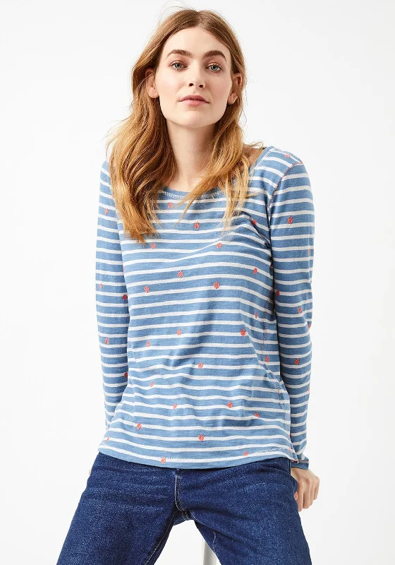 White Stuff Stripes Galore Long Sleeve T-Shirt, Blue