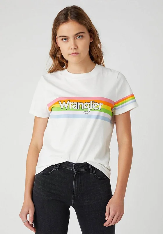 Wrangler Regular Rib Striped T-Shirt, White Multi